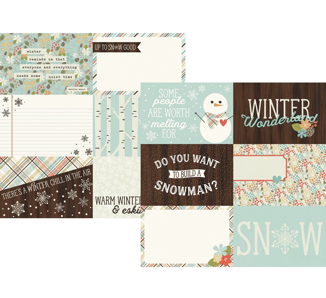SIMPLE STORIES Winter Wonder 12x12 Paper: 4x6 Elements - Scrapbook